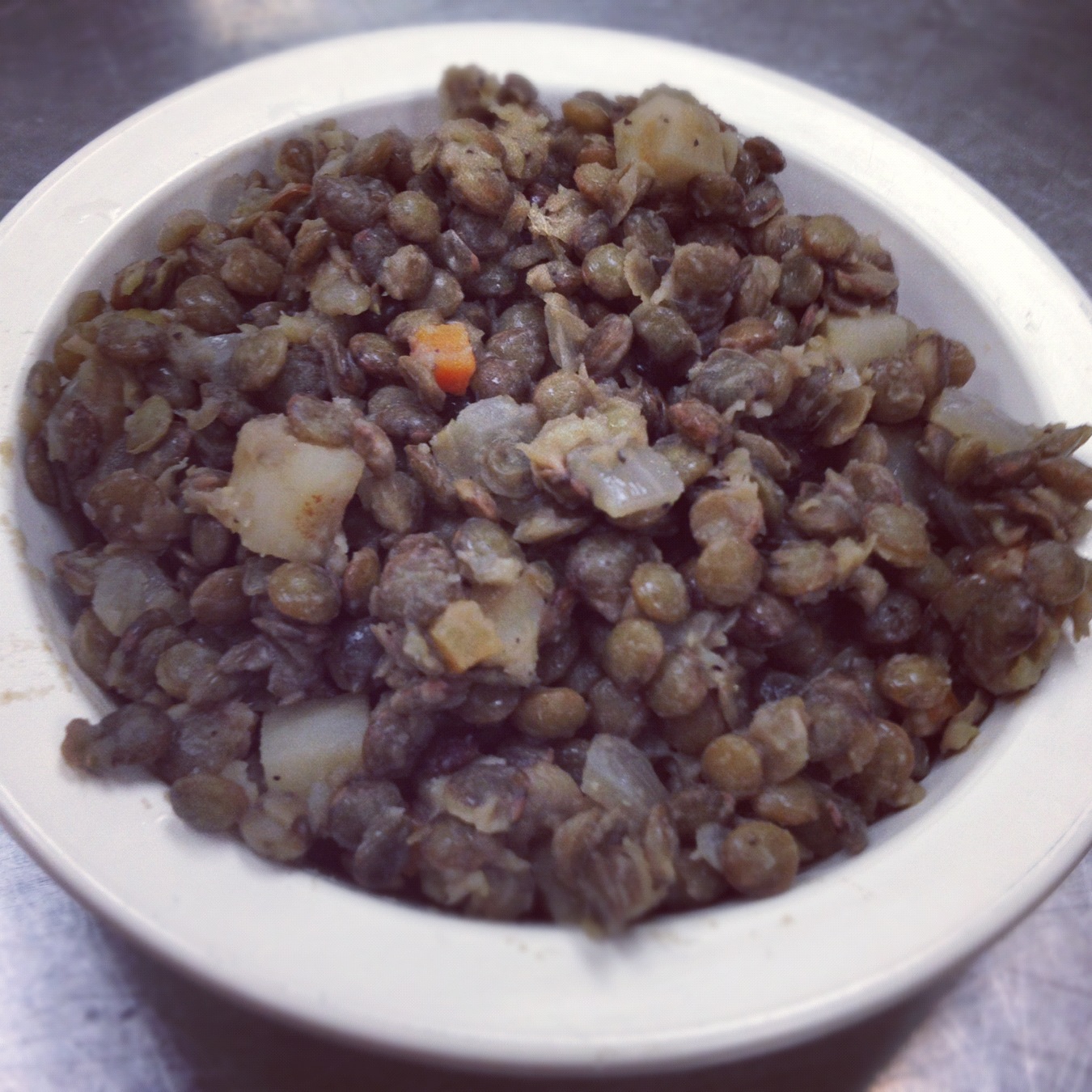 Green Lentils with Celery Root and Carrot